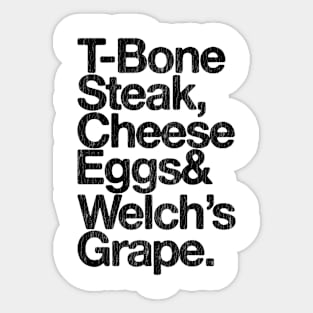 Guest Check - T-Bone Steak, Cheese Eggs, Welch's Grape Sticker